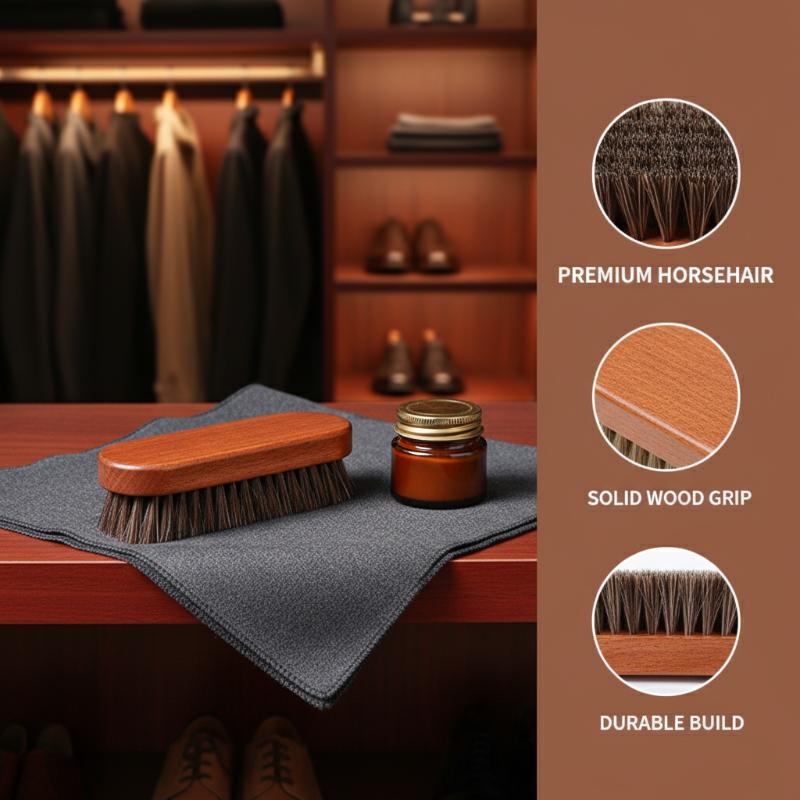 1PC Wood Shoe Brush Horse Hair - đánh giá và giá Leather Shoe Polish