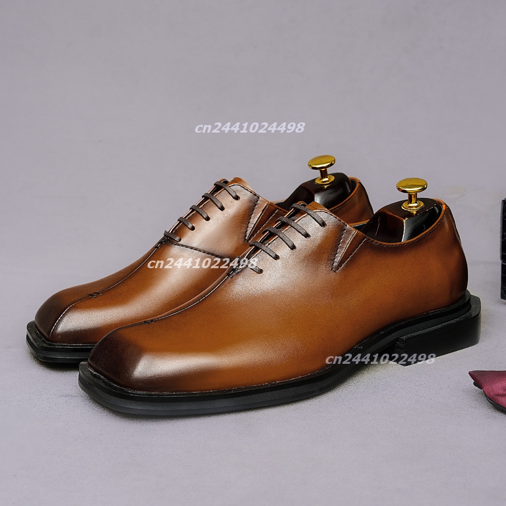 Handmade Square Toe Brown Leat - đánh giá và giá Leather Shoe Polish